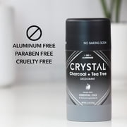 Crystal Magnesium Stick Deodorant, 2.5 oz., 1 Pack, Charcoal + Tea Tree