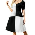 thumbnail image 3 of Black and White Checks Dress summer clothes for women Female dress women long dresses Womens dresses, 3 of 7