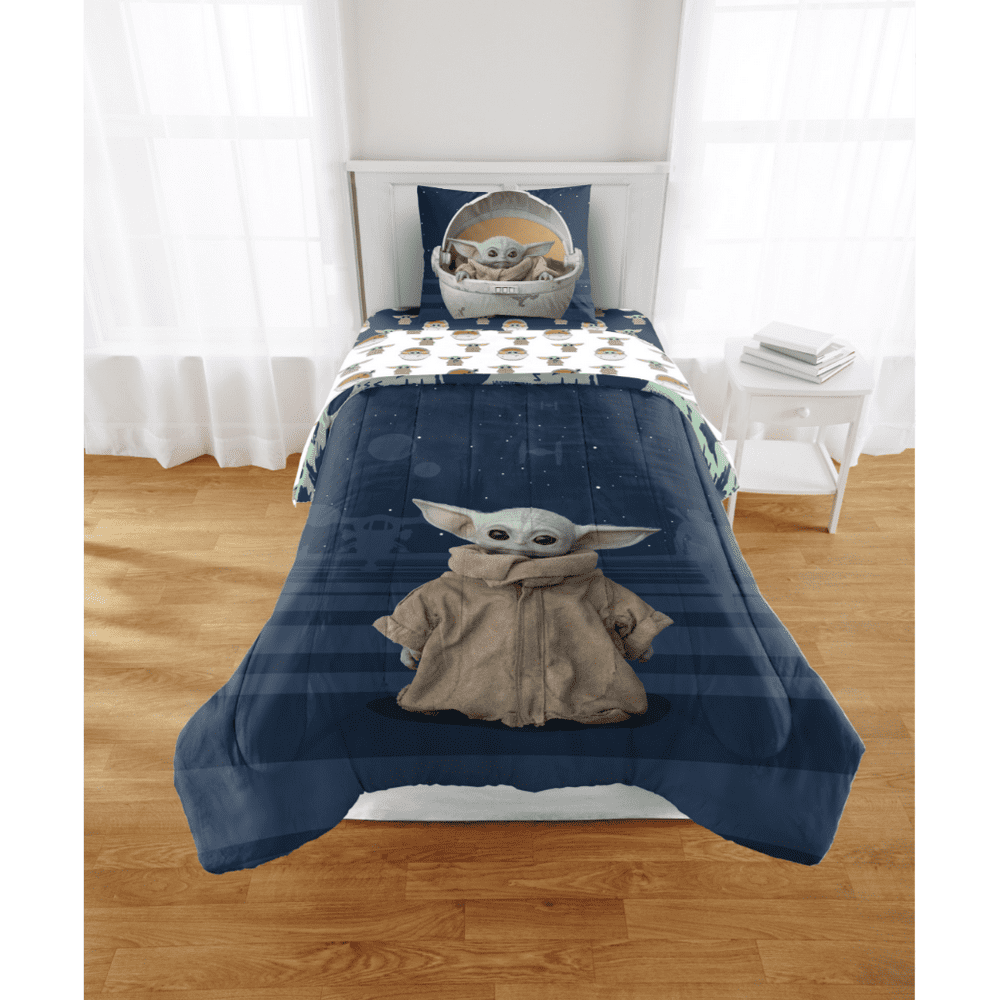 Star Wars The Mandalorian 'The Child' Baby Yoda Twin Comforter & Sheet Set (5 Piece Set