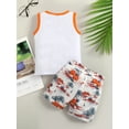 thumbnail image 4 of Genuiskids Toddler Baby Boy Summer Clothes Animal Island Sleeveless Tank Top+Drawstring Shorts Set 2pcs Beach Outfit 6M-4T, 4 of 9