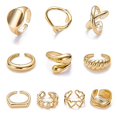 thumbnail image 2 of MOROYA 10PCS Gold Dome Chunky Rings for Women 18K Gold Plated Braided Twisted Round Signet Rings Adjustable Open Ring Band Statement Jewelry Size 7-9, 2 of 2