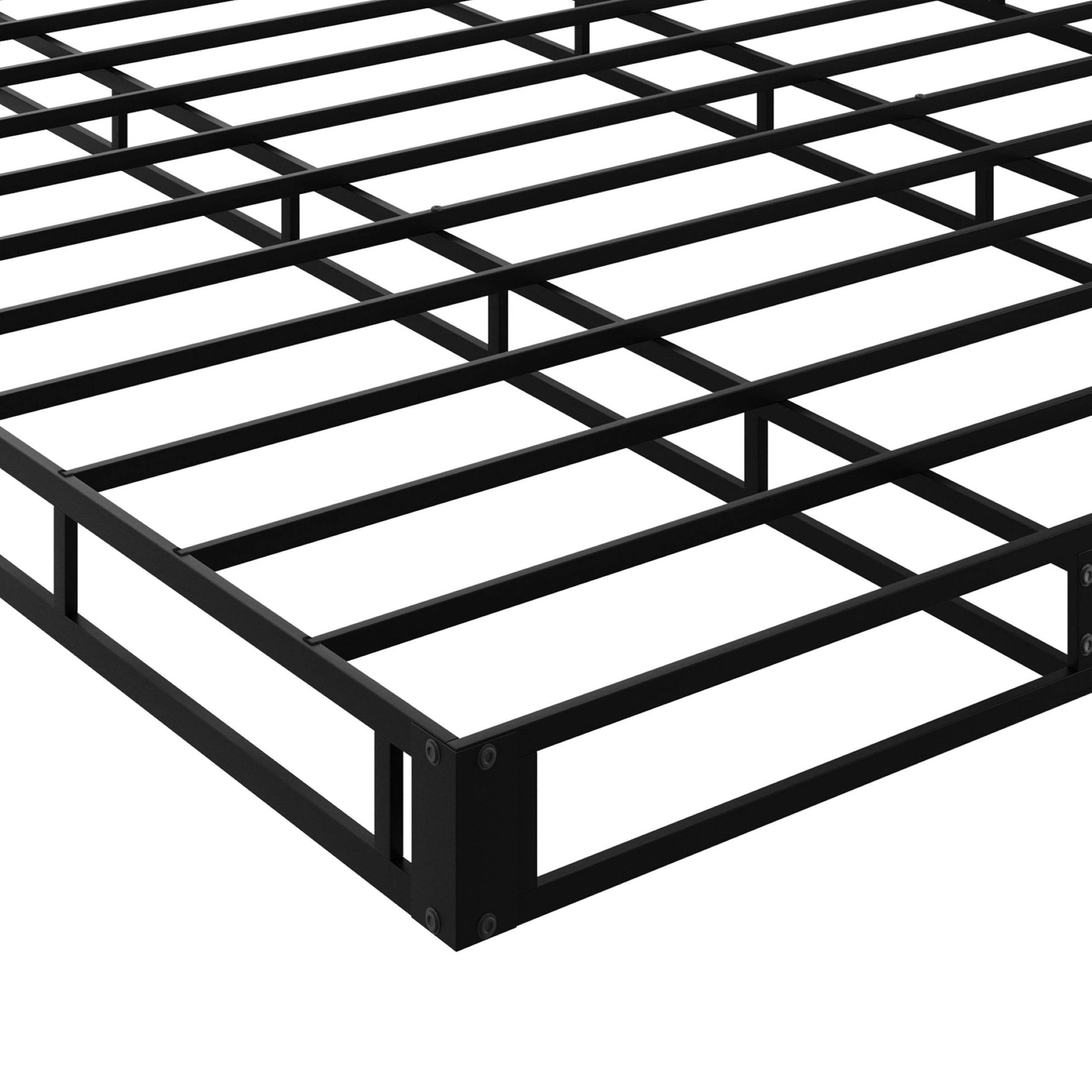 Home Design Walpi King 5" Metal Box Spring Bed Foundation, Heavy-Duty Steel Support, Warm Gray/Black