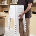 thumbnail image 7 of Zopnny Pack of 12 Commercial Furniture Stacking Stools, Plastic Portable Nesting Office and Classroom Stools, 18.5inch Height Bar Stools Decoration Stools Chairs, White, 7 of 7