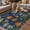 Dark Blue Red Orange, variant on Orange Blue Spring Floral Outdoor Rug for Patio/Deck/Porch, Non-Slip Large Area Rug 5 x 8 Ft, Vintage Botanical Summer Flower Indoor Outdoor Rugs Washable Area Rugs, Camping Rug Carpet Runner