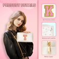 thumbnail image 4 of Bolsa de maquillaje TOPEAST con iniciales para viaje, neceser de chenilla con letras, neceser impermeable de piel sintética, regalo personalizado para novias, accesorios bonitos para niñas (Q blanco p, 4 of 5