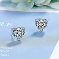 thumbnail image 4 of GKNET Women AAA Crystal Zircon 925 Silver Heart Stud Earrings Delicate Jewelry 9 Color-Sea blue, 4 of 8