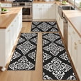 thumbnail image 2 of Vaukki Kitchen Rugs Set of 3, Moroccan Non Slip Machine Washable Kitchen Floor Mats, Heavy Duty Low Profile for Sink Laundry, Black, 2 of 13