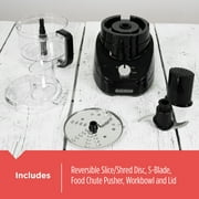 Black+Decker 3-in-1 Easy Assembly 8-Cup Food Processor, Black, FP4150B