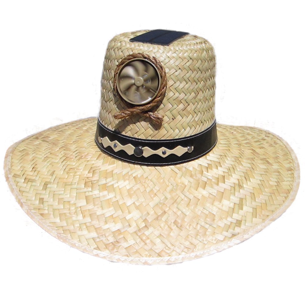 Kool Breeze Solar Hat - Kool Breeze Solar Cooling Straw Hat - Gardener ...