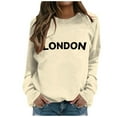 thumbnail image 2 of London Sweatshirts for Women 2025 Long Sleeve Crewneck Graphic Sweatshirt Pullover Tops Fall Winter Outfits Streetwear, 2 of 5