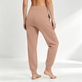 thumbnail image 6 of Women's Fleece Sweatpants Winter High Waisted Joggers Athletic Pants Casual Fall Drawstring Trousers with Pockets,Camel XL, 6 of 8