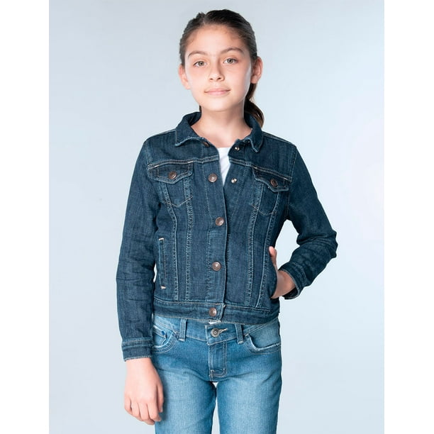 Chamarra Oggi Jeans Niña Azul Stone Slim Fit Mezclilla