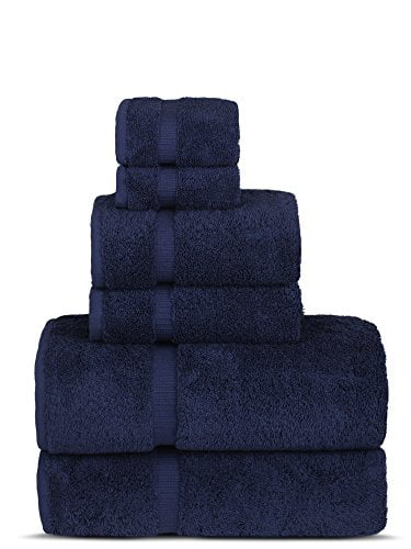 Set of 8 - Towel Set, Black Chakir Turkish Linens Hotel & Spa Quality Highly Absorbent 100% Cotton Turkish Towel Set 