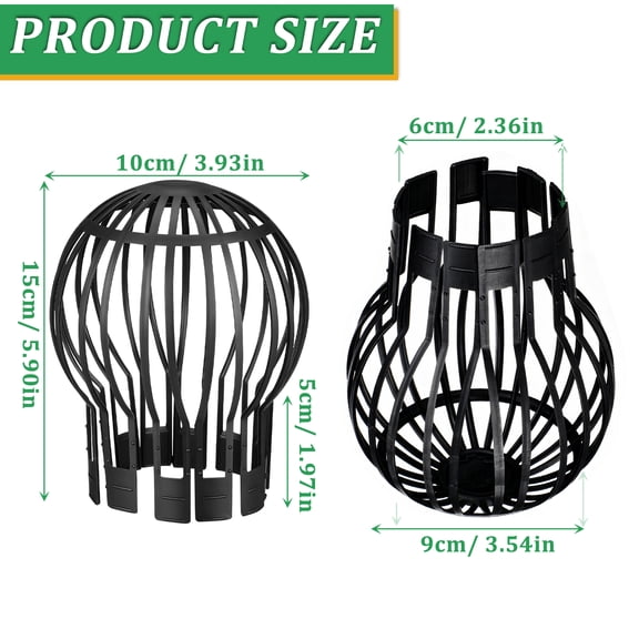 Topbathy 8Pcs Black Plastic Gutter Downspout Screen for Home Roof Drain Filter Cover with Leaf Block