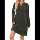 thumbnail image 1 of Vestido Informal de Larga con Bolsillos y Cuello en V para Mujer, Holgado, para Otoño e Invierno Verde XL, 1 of 9
