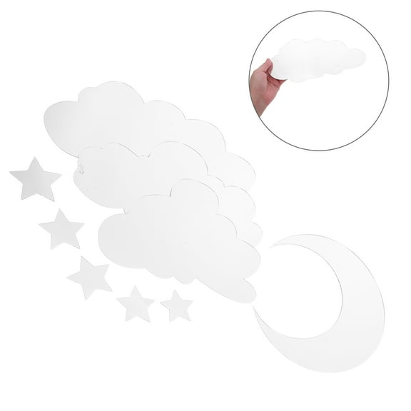 OFFIGAM 1 Set Acrylic Cloud Mirror Wall Sticker Art Decor Reflective Surface for Kids Bedroom Wall Decor