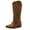 Brown, variant on Pennysue Cowboy Boots For Women Pink Knee High Western Cowgirl Boots Snip Toe Side Zipper Chunky Heel Size 11