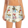 thumbnail image 2 of KLL Cute Bull Dog Pattern Shorts Women,Athletic Shorts High Waisted Running Shorts Pocket Sporty Short Gym Elastic Workout Shorts-Large, 2 of 7