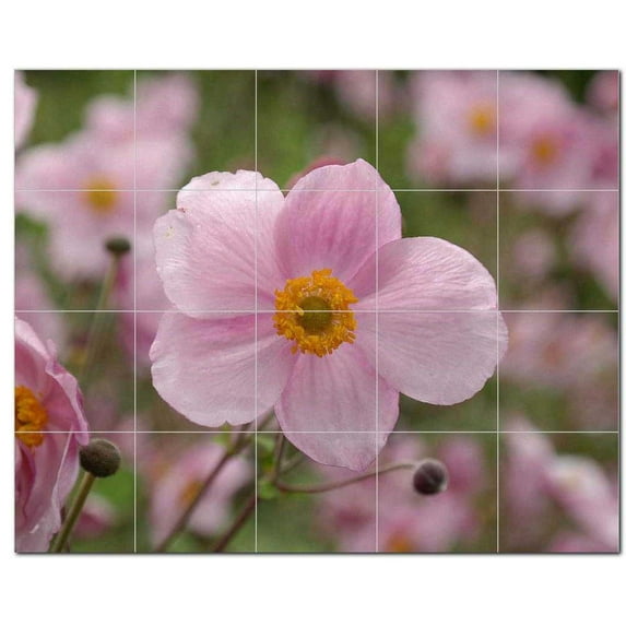 Flowers Ceramic Tile Mural Kitchen Backsplash Bathroom Shower, 402409-M54