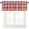 thumbnail image 3 of Red Heart Plaid Love Curtains Home Decor Living Room Kitchen Balcony Room Window Curtain Bedroom Patio Decoration, 3 of 7