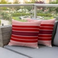 thumbnail image 5 of Pack of 2 Outdoor Pillow Covers 26x26 Inch Waterproof Red Striped Throw Pillow Covers,Decorative Couch Pillow Shams Protectors Modern Minimalist Gradient Lines Country Patio Cushion Pillowcases, 5 of 8