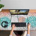 thumbnail image 4 of Long Mouse Pads for Desk,Orange Floral and Petal Pattern Desk Mats on Top Of Desks, Desk Mouse Pad Extra Large with 3mm Non-Slip Base and Stitched Edge for Gaming,Office,Work,Home 47.3"x23.6", 4 of 6