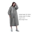 thumbnail image 2 of Chubasquero largo para adultos para viajes al aire libre pesca escalada poncho de lluvia con capucha (gris) JShteea Libre de BPA, 2 of 6