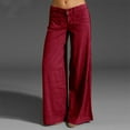thumbnail image 2 of Besolor Wide Leg Pants for Women Mid Waist Long Palazzo Pants Solid Casual Loose Fit Flowy Lounge Trousers with Pockets, 2 of 6