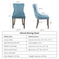 Light Blue Velvet Dining Chairs Set of 2, Kitchen & Dining Room Chairs