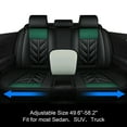 thumbnail image 2 of Premium Car Seat Covers for INFINITI, 5 Seats Full Set Pu Leather Auto Front Rear Seat Cushion Protector for Q50 JX35 M37 M35 M45 G20 I30 Black+Green, 2 of 15