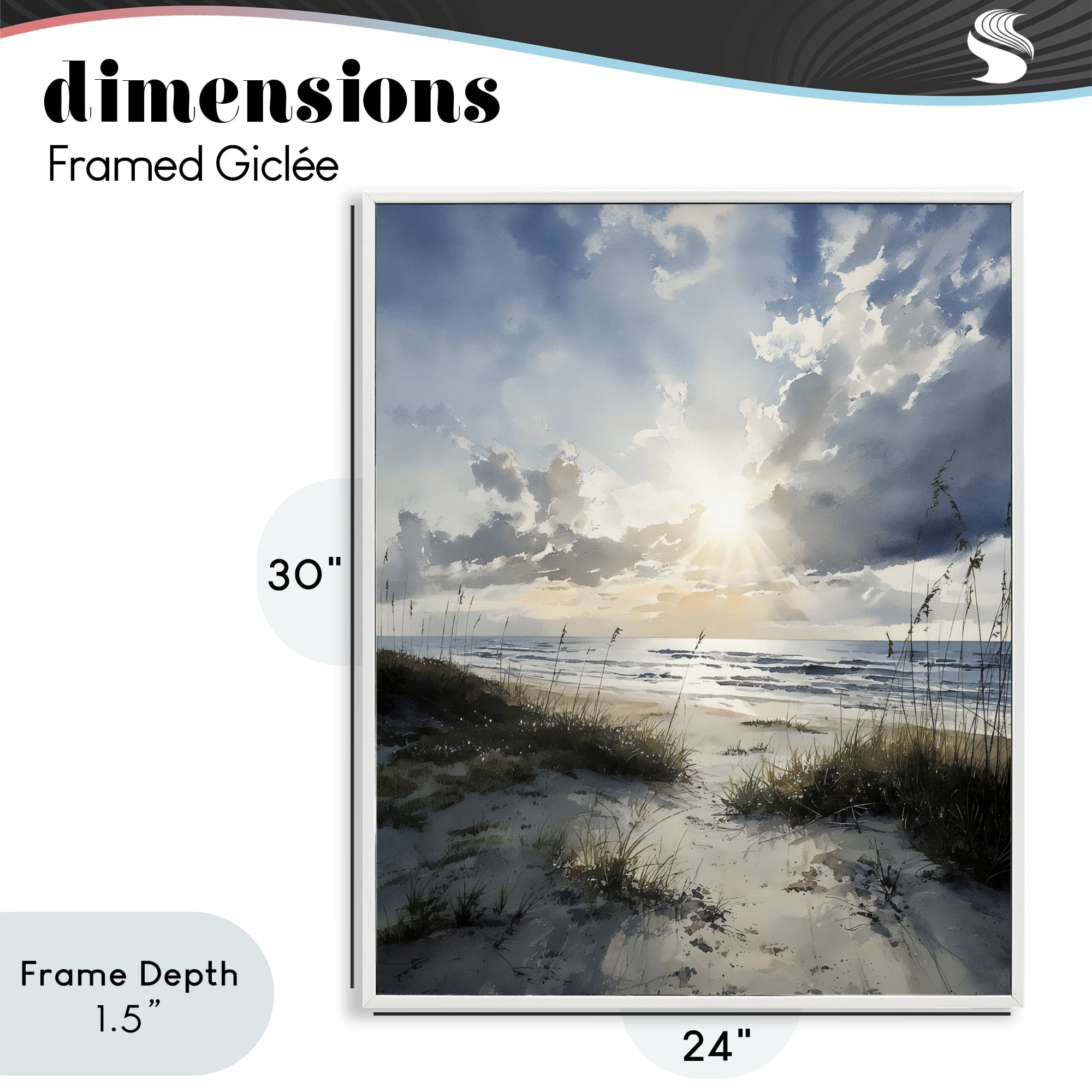 Stupell Industries Sunshine On The Beach White Framed Giclee Art, design by Franklyn Gregory