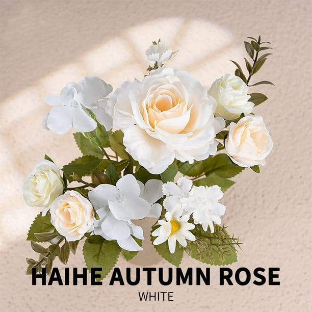 Ramo de Rosa de Seda - Flores artificiales de 12 pulgadas para centros de mesa y decoración del hogar