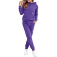 thumbnail image 6 of GiLiling Hoodie Sweatsuit Set for Boys Girls 2 Piece Hooded Sweatshirt Jogger Sweatpants Tracksuit Kids Athletic Solid Outfits (Purple, 7-8 Years), 6 of 8