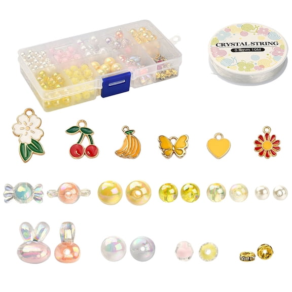 Milisten 1 Set Jewellery Making Kit for Girls Acrylic Alloy Pendant Beads DIY Craft Making Handcraft Works