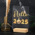 thumbnail image 4 of Hello 2025 Labrador Retriever Celebrates Happy New Year Firework Balloon Acrylic Plaque Sign Ashwood Base Lab Dog Lover Gifts Home Desk Decor - 02024, 4 of 5