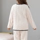 thumbnail image 4 of Conjunto de pijama cálido y grueso para mujer, pantalones de manga larga de felpa, traje de terciopelo, ropa térmica para el hogar, invierno, 2 piezas, 4 of 4