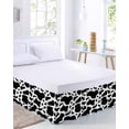 thumbnail image 2 of Black and White Bed Skirt Cal King Size, Farmhouse Cow Black White Wrap Around Bed Skirting with Adjustable Elastic Strap, Dust Ruffled Pleated Bedskirts 18 Inch Drop for Bedroom Cal King Beds, 2 of 9
