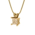 thumbnail image 2 of Clara Pucci 18K Yellow Solid Hypoallergenic Gold 2.5Ct Natural Morganite Princess Cut Solitaire Designer Necklace Pendant For February, 2 of 6