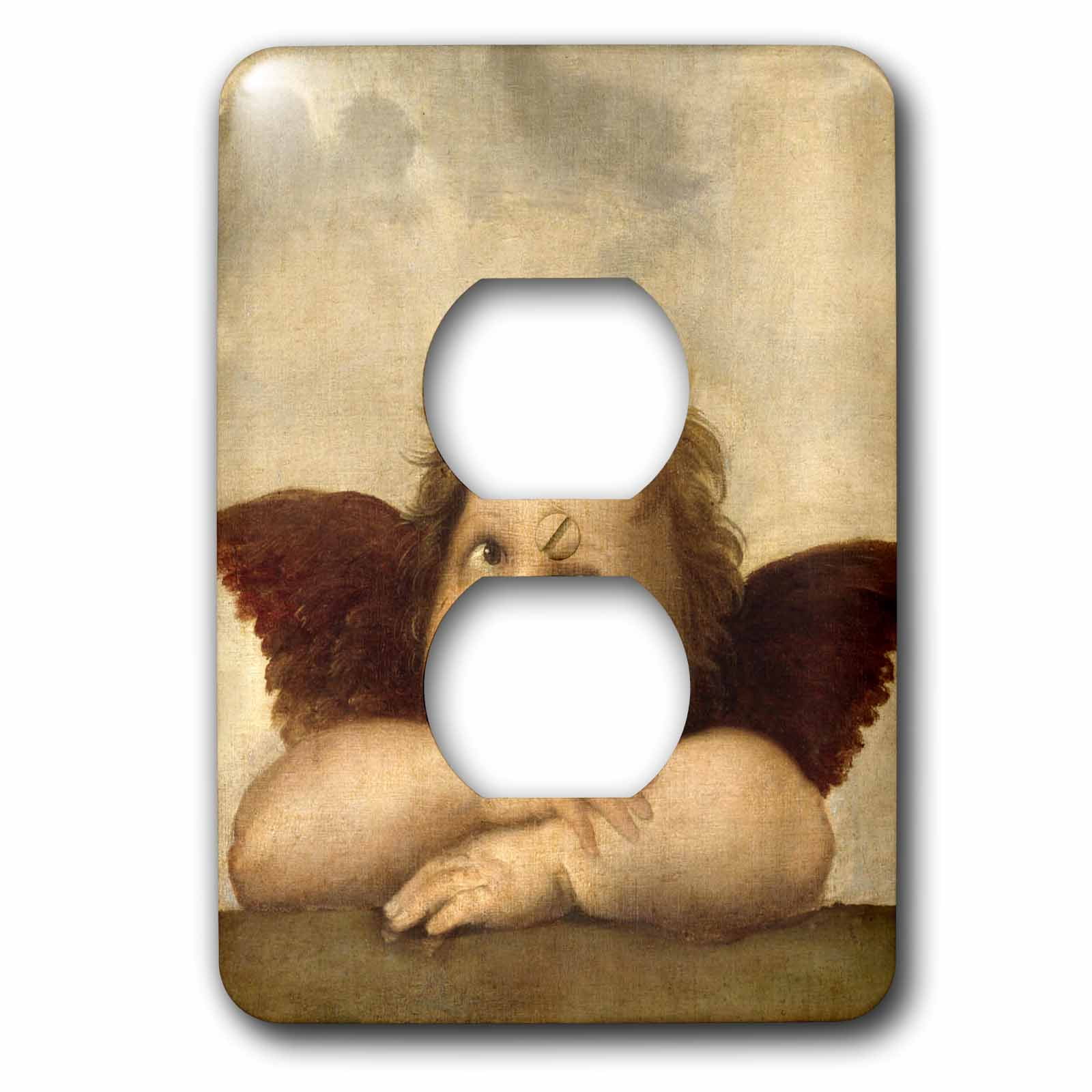 3dRose Raphael – Angel Left - 2 Plug Outlet Cover (lsp_159992_6)