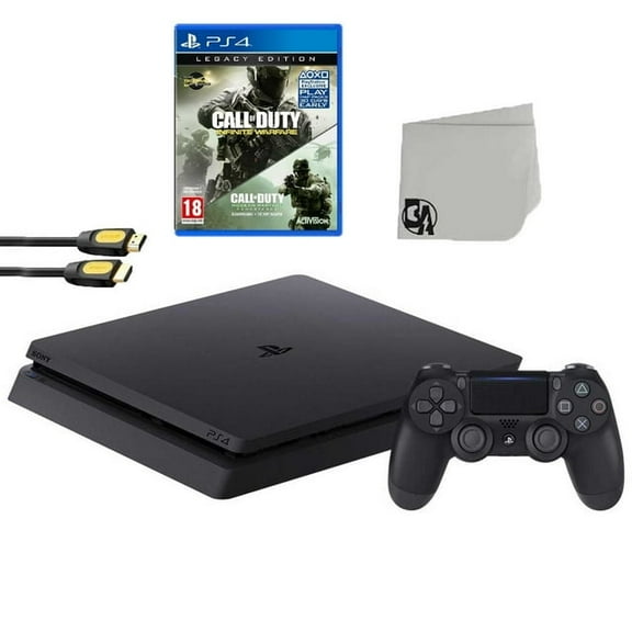 Pre-Owned Sony 2215B PlayStation 4 Slim 1TB Gaming Console Black with Call of Duty Infinite WarFare Game BOLT AXTION Bundle Used