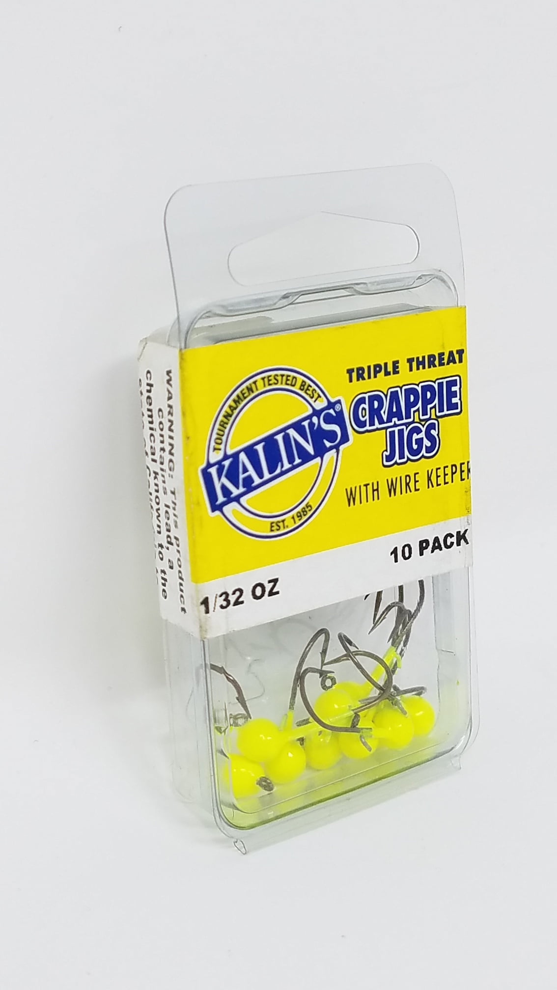 Kalin's Freshwater Triple Threat Fishing Jig Chartreuse 1/32 oz. 10ct Lake