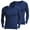 Blue, variant on Fesfesfes 2PC Slim Thin Thermal Underwear Men's Round Neck Fall Clothes Breathable Basic Bottoming Shirt Under $10