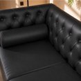 thumbnail image 3 of ChenyueFurn 78.5" Faux Leather 3-Seater Sofa with Gold Legs,Black, 3 of 13