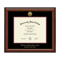 Framerly - Valdosta State Arts Diploma Frame with Black and Red Mat