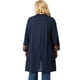 thumbnail image 5 of Women's Plus Size Cardigan Contrast Placket Kimono Sleeves Knit Open Front Cardigans Dark Blue 2X, 5 of 7