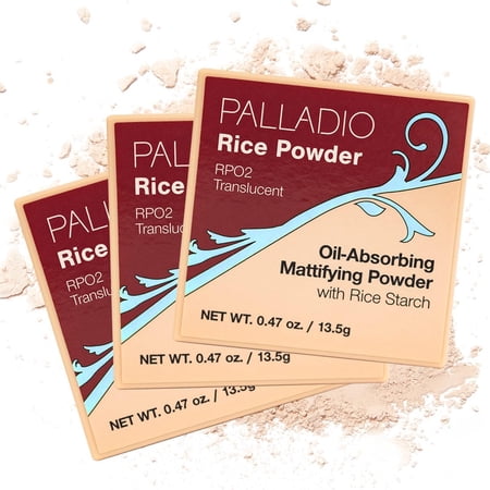 Palladio Rice Powder Loose Setting Powder Absorbs Oil Leaves Face Looking and Feeling Smooth Helps Makeup Last Longer For a Flawless Fresh Look Pack Translucent 1 Count (Pack of 3)