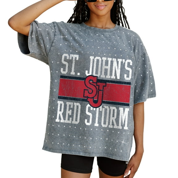 Women's Gameday Couture Gray St. John's Red Storm On the Ball Oversized T-Shirt