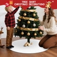 thumbnail image 5 of 36 Inch Christmas Tree Skirt – Velvet Plush Tree Mat, Soft Thickened Polyester with Red Ties, Single-Sided Printing, Available in 30in/36in/48in, Perfect for Holiday Xmas Tree Decoration, 5 of 7