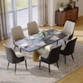 thumbnail image 6 of POVISON 2PCS Mordern High Back Dining Room Chairs, Black Faux Leather, Metal Legs, Density Sponge, 6 of 11