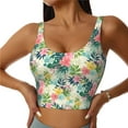 thumbnail image 2 of Lsque Tropical Flowers Printed Women'S Sports Bra, Compression, Moisture Wicking, High-Impact Sports Bra For Women,Supportive sports bra-Large, 2 of 9